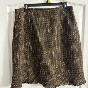 CLC Women’s Brown Wool Blend Lined Skirt Sz 16.  F-117